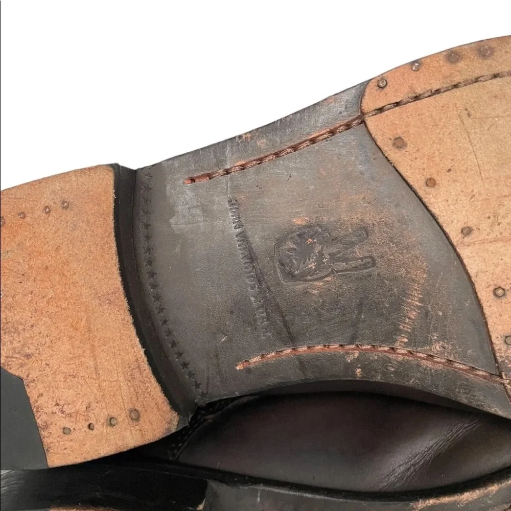John Varvatos USA Brown Leather Wingtip Dress Ankle Boot Size 9.5M